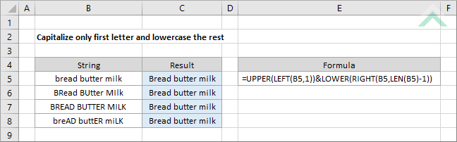 Capitalize only first letter and lowercase the rest