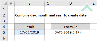 Combine day, month and year to create date