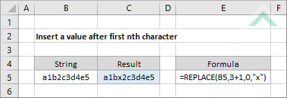 Insert a value after first nth character