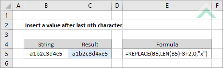 Insert a value after last nth character