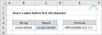 Insert a value before first nth character