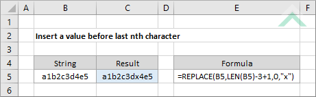 Insert a value before last nth character