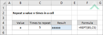 Repeat a value n times in a cell