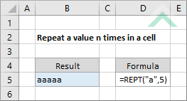 Repeat a value n times in a cell
