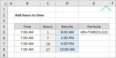 Add hours to time
