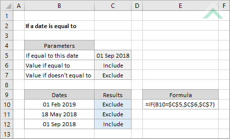 If a date is equal to