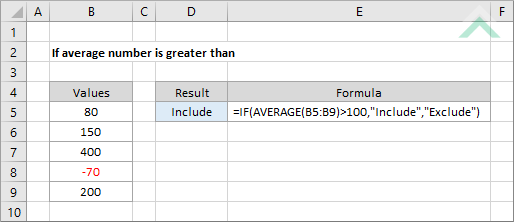 If average number is greater than