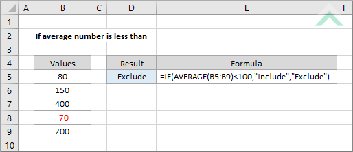 If average number is less than