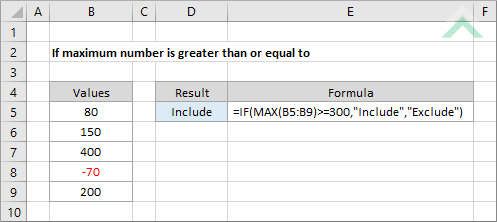 If maximum number is greater than or equal to