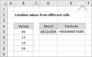 Combine values from different cells