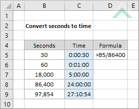 Convert seconds to time