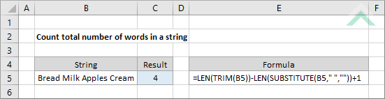 Count total number of words in a string