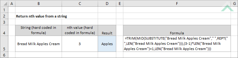 Return nth value from a string