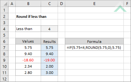 Round if less than