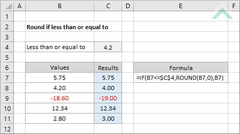 less than or equal to in excel