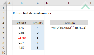 Return first decimal number