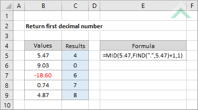 Return first decimal number