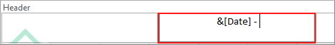 Insert Current Date in header and add separation sign