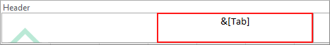 Insert Sheet Name into header