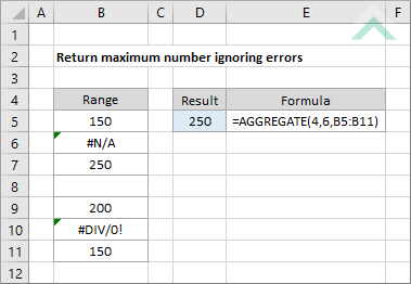 Return maximum number ignoring errors