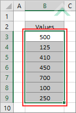 Select range of cells